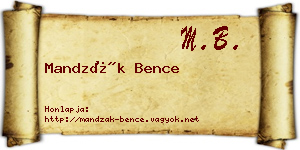Mandzák Bence névjegykártya